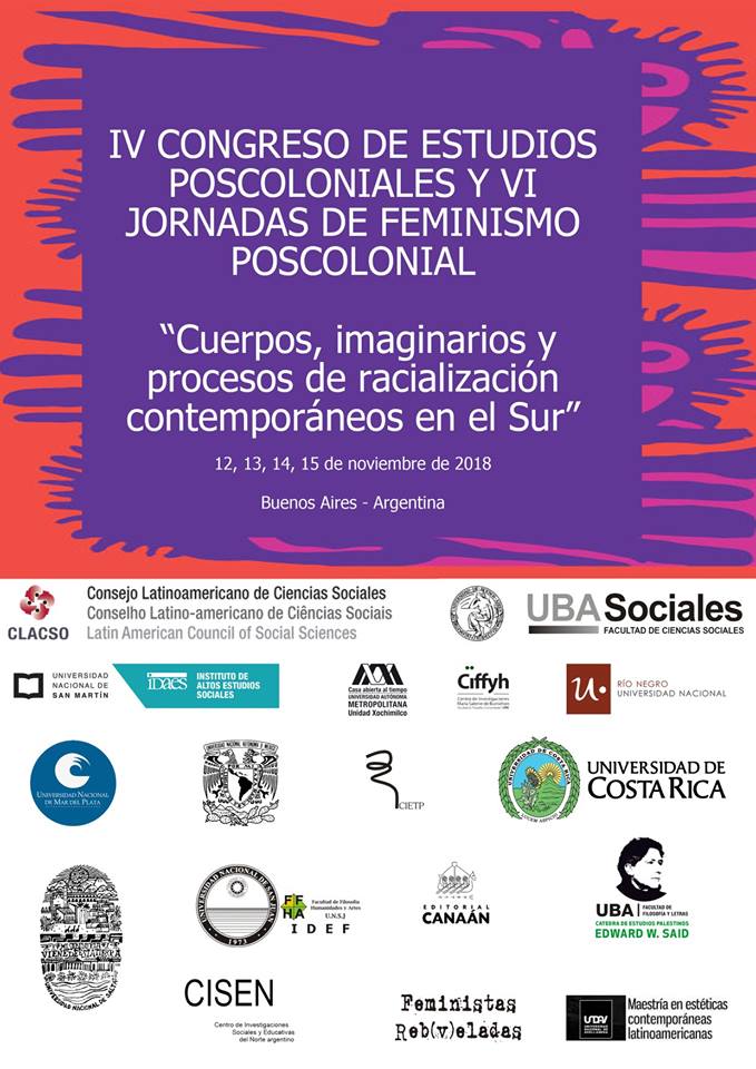 IV Congreso de Estudios Poscoloniales y VI Jornadas de Feminismo Poscolonial